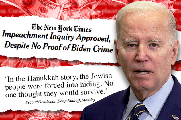 The week in whoppers: The New York Times goes blind to Biden corruption, Kamala Harris’ Jewish hubby gets Hanukkah wrong and more