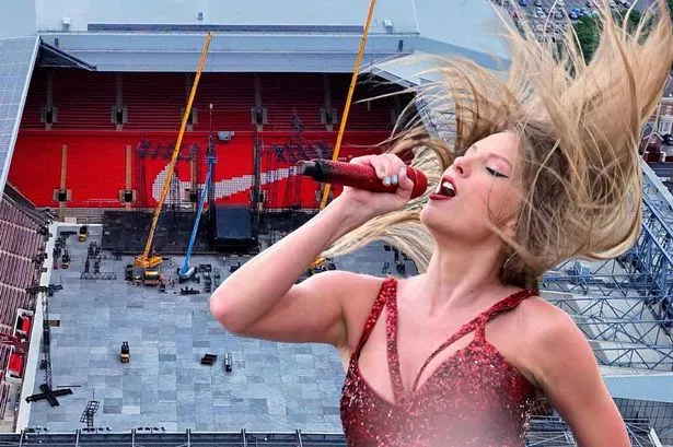 Anfield goes under stadium transformation ahead of Taylor Swift's arrival in Liverpool