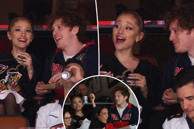Ariana Grande enjoys rare date night with boyfriend Ethan Slater at Stanley Cup final