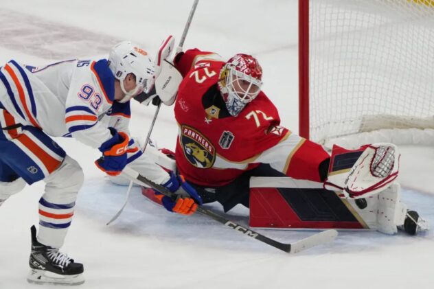 Panthers, Sergei Bobrovsky blank Connor McDavid’s Oilers in Game 1 of Stanley Cup Final