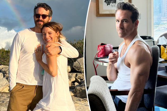 Blake Lively thirsts over photo of Ryan Reynolds flexing in muscle tank