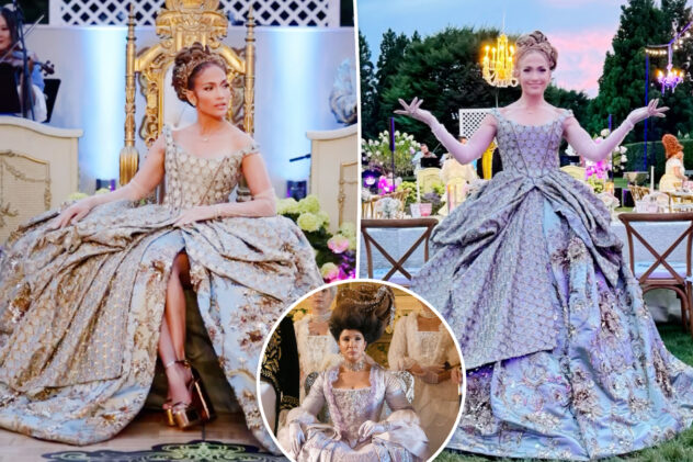 Jennifer Lopez channels Queen Charlotte in Victorian-style gown for ‘Bridgerton’-themed birthday party