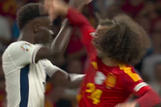 Marc Cucurella spotted in angry clash with Bukayo Saka as Harry Kane explanation emerges